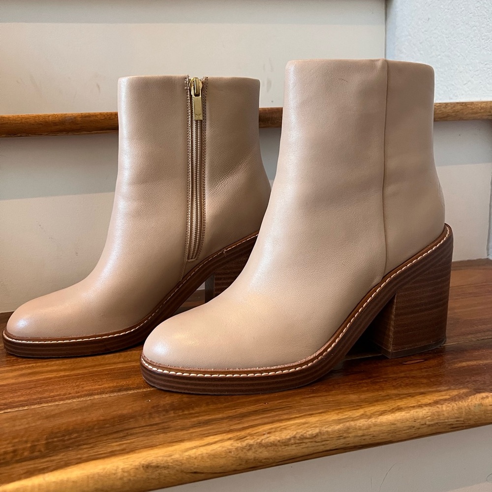 Marc Fisher Haleena bootie in light natural
